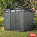 Keter 9’x 7′ Cortina Heavy Duty Plastic Pent Shed – Dark Green
