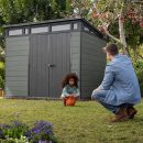 Keter 9’x 7′ Cortina Heavy Duty Plastic Pent Shed – Dark Green
